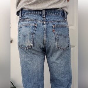 VINTAGE LEVI'S 575 Orange TAB Jeans, USA MADE 20517-0217 BOOT CUT, 34/32, Zip Up